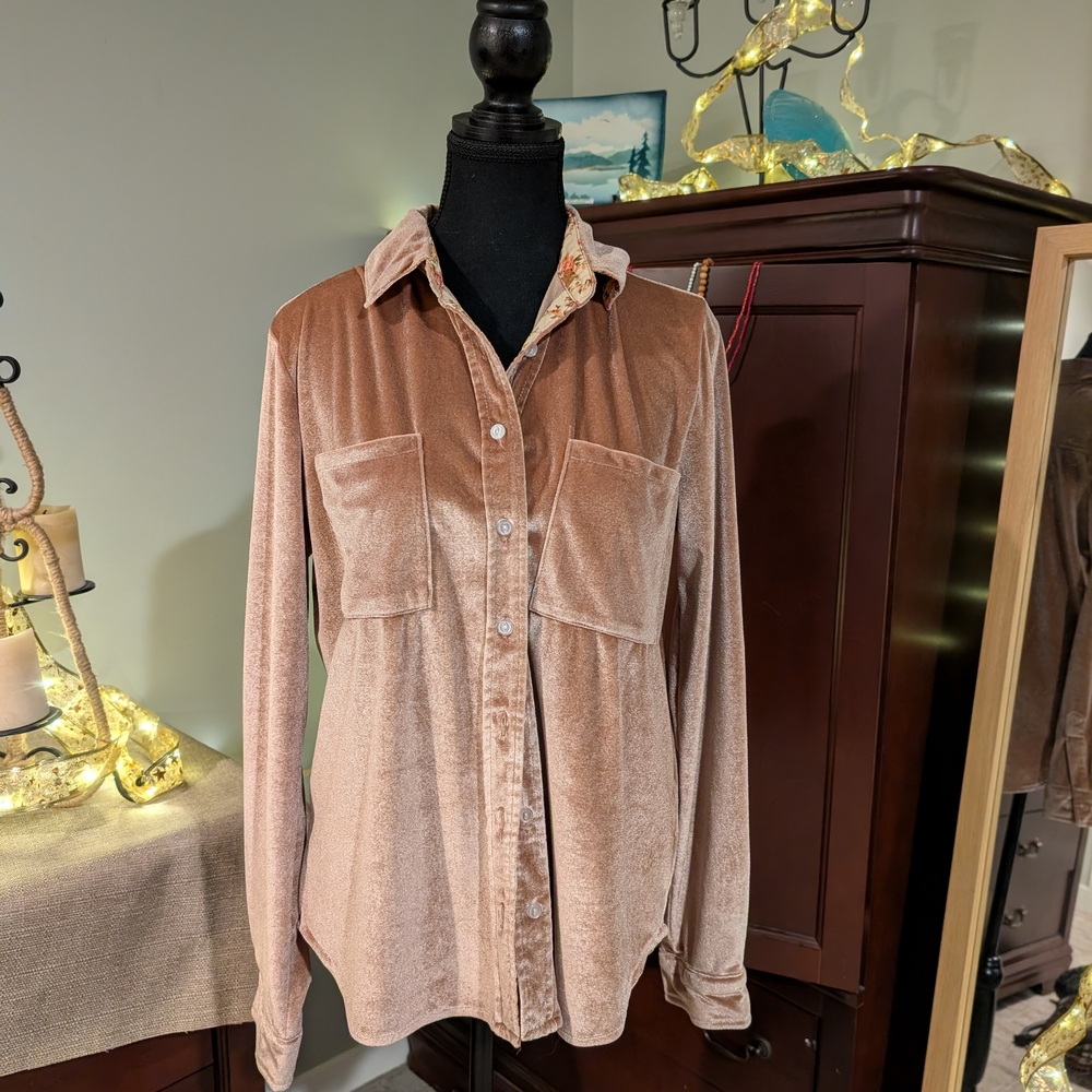 Thread & Supply Velvet Shirt in Brown